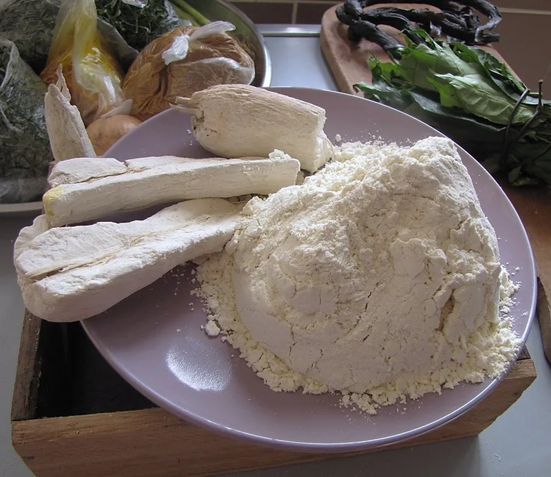 Kokonte (Dried Cassava Swallow), via Wikimedia Commons